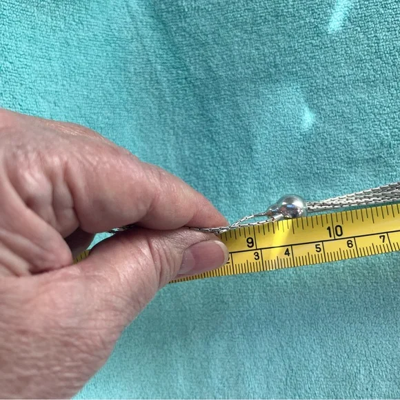 What a Fun Chain Necklace! 19” Silver Plated Necklace with 8”Fringe. - Picture 3 of 4